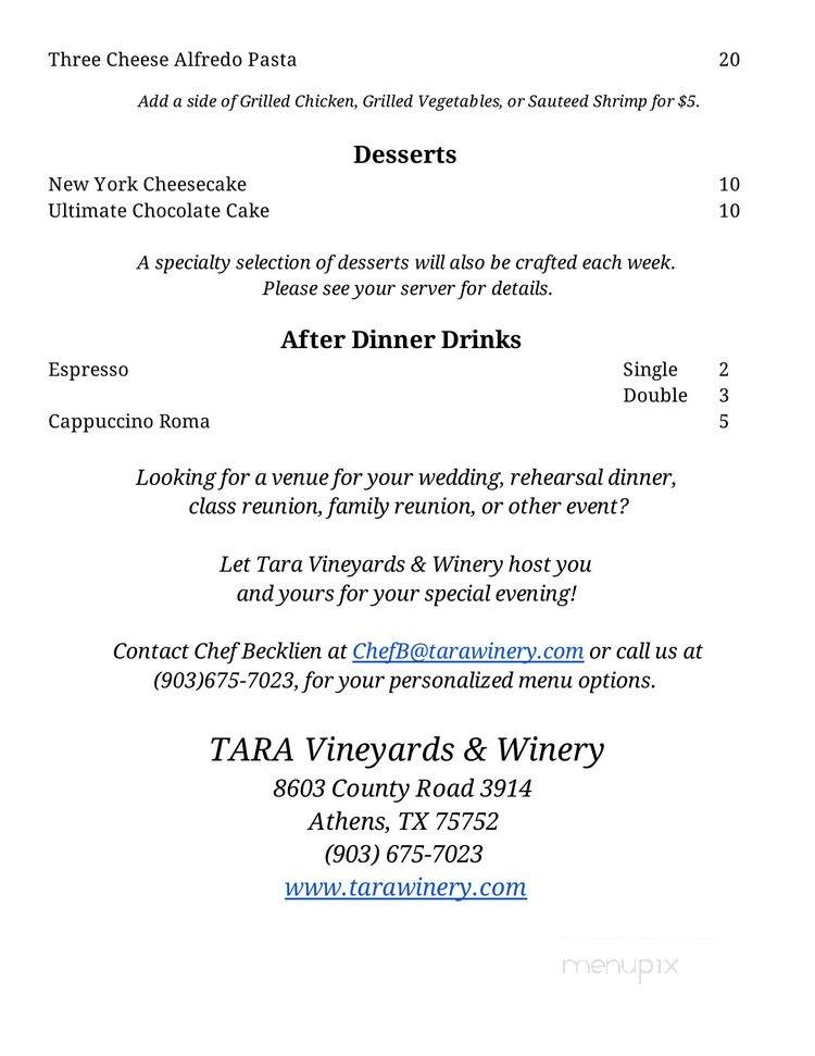 Tara Vineyard & Winery - Athens, TX