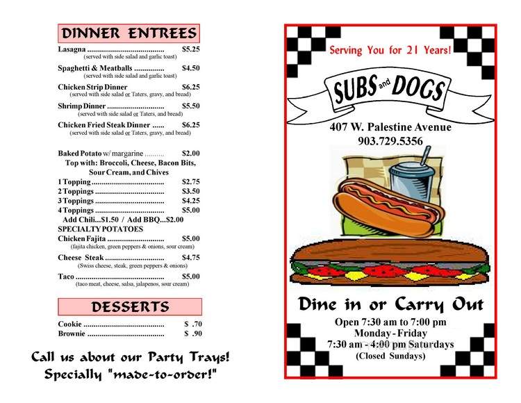 Subs & Dogs - Palestine, TX