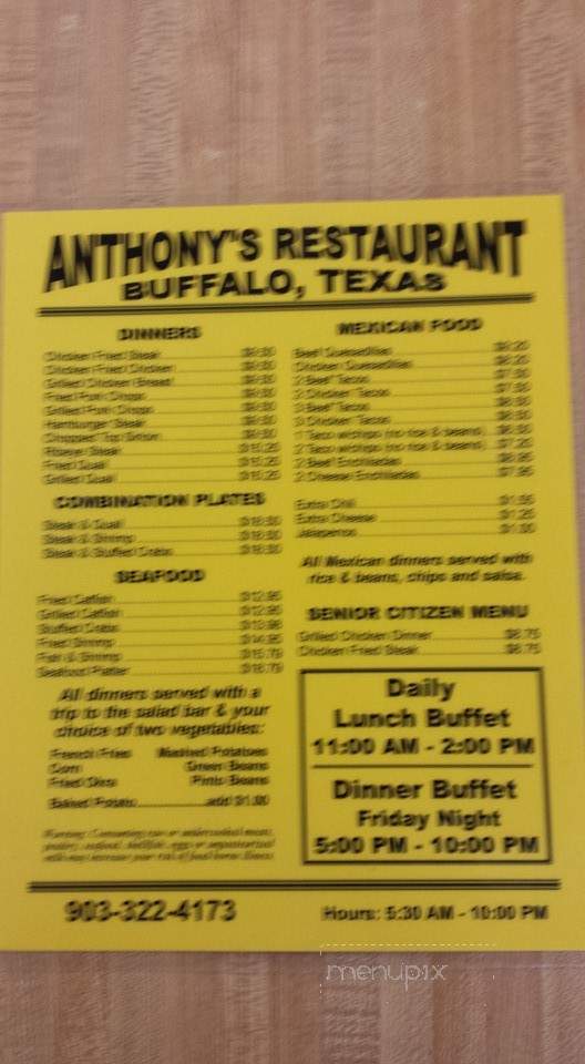 Anthony's Restaurant - Buffalo, TX