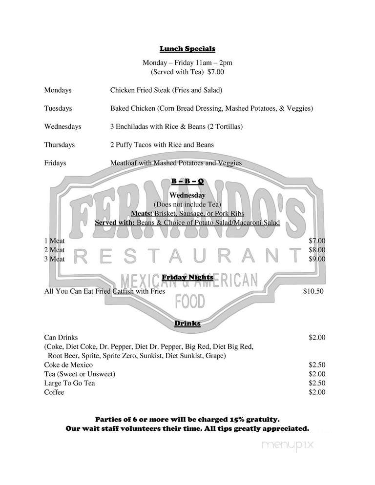 Fernandos Restaurant - Castroville, TX