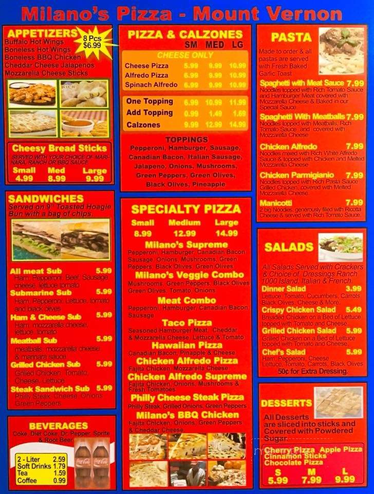 Milano's Pizza - Mount Vernon, TX