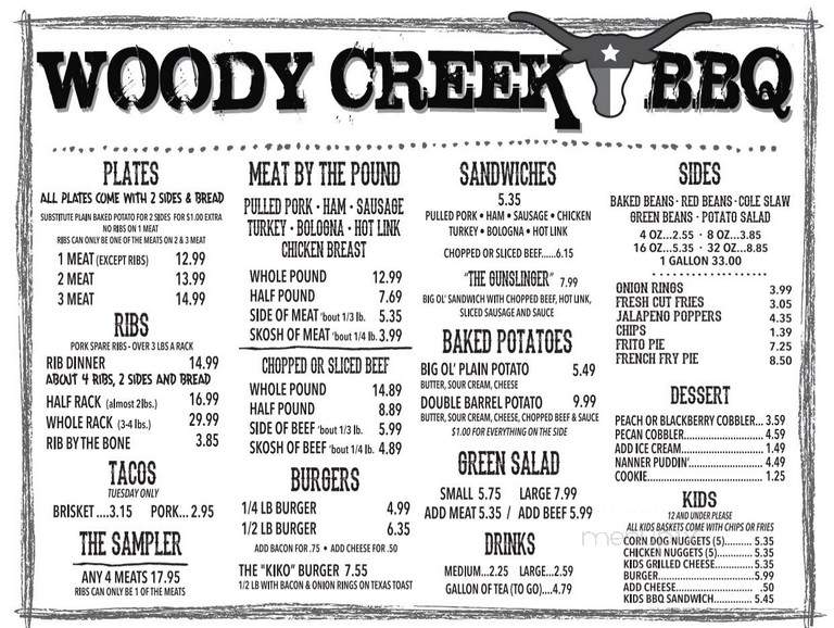 Woody Creek Barbeque - Springtown, TX