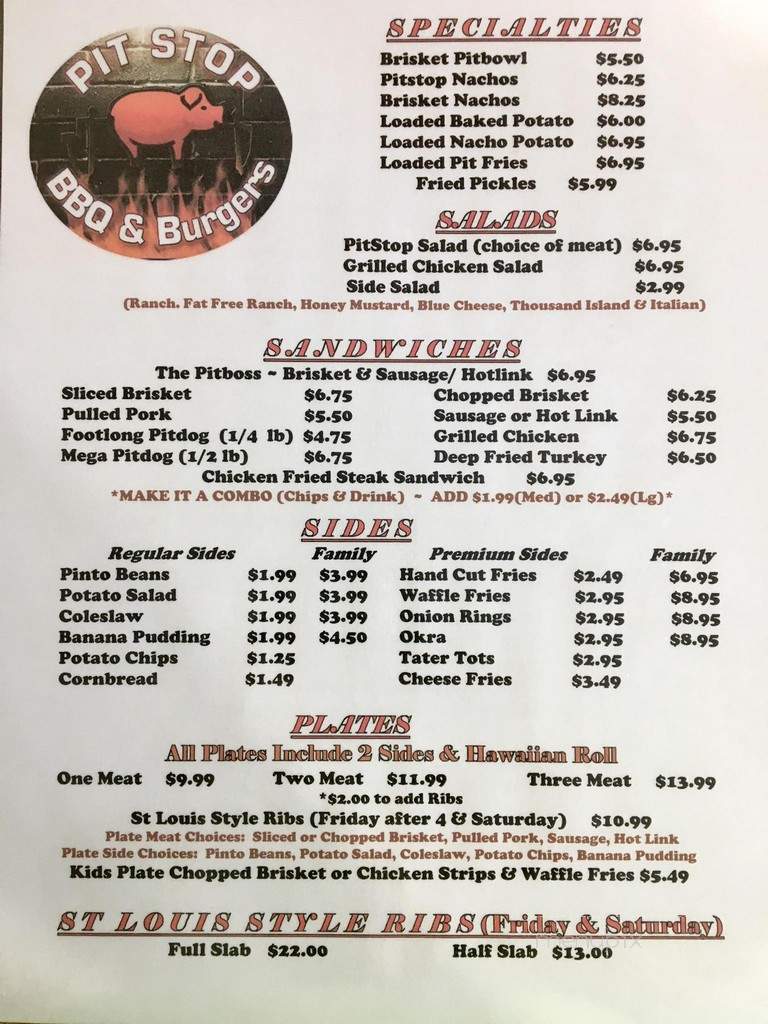 Pit Stop BBQ & Burgers - Hugo, OK