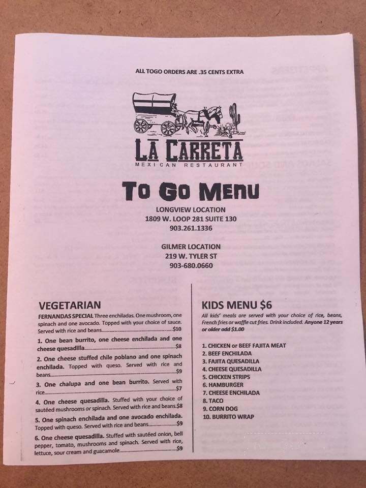 La Carreta Restaurant Mexicano - Gilmer, TX