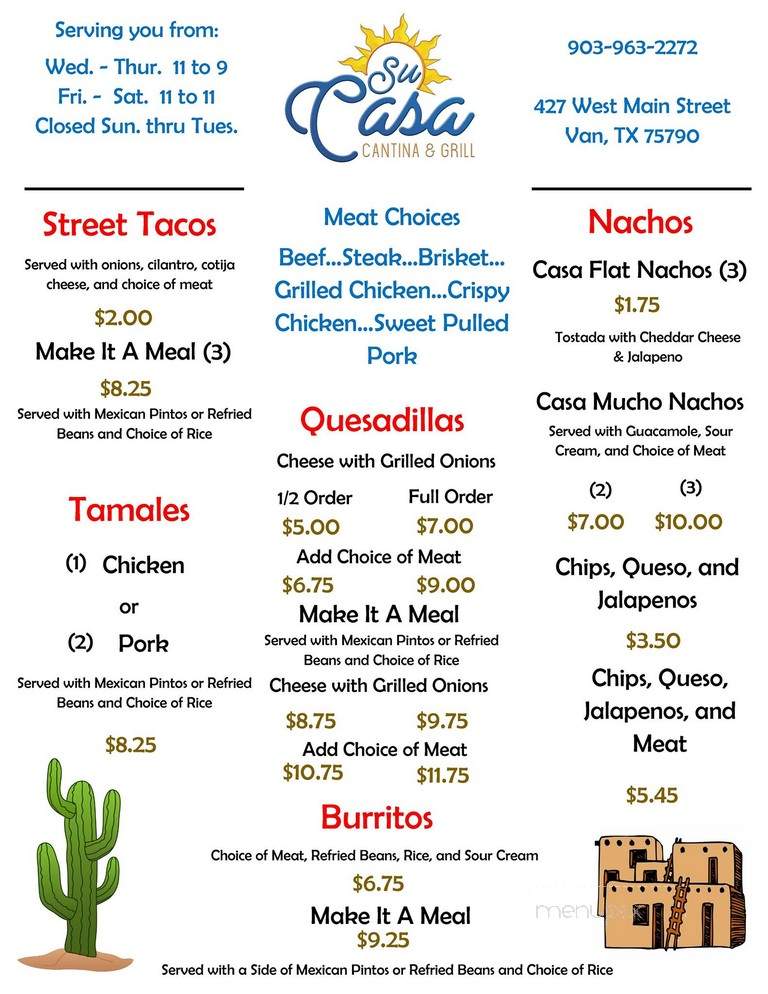 Su Casa Cantina & Grill - Van, TX