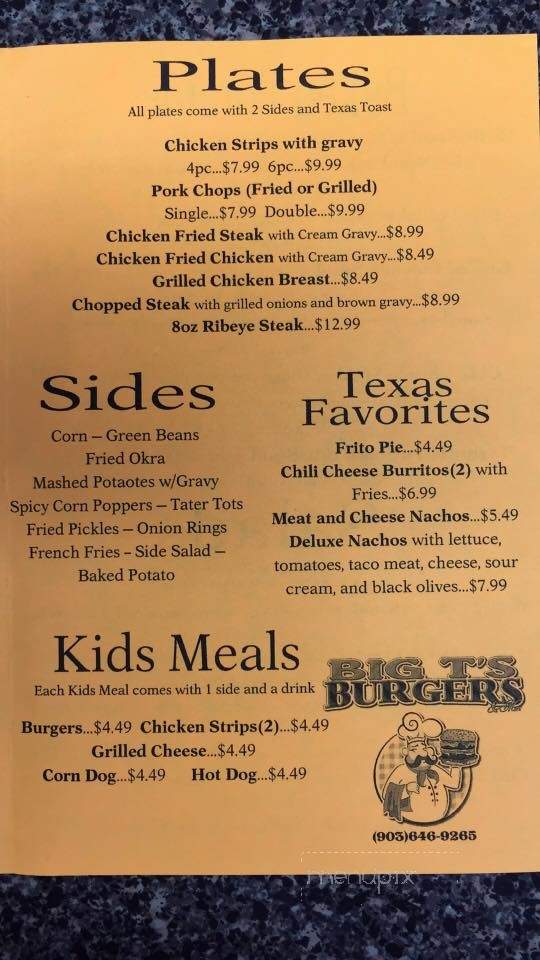 Big T's Burgers & More - Henderson, TX