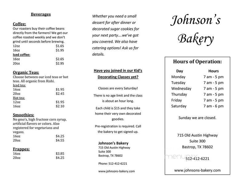 Johnson's Bakery - Bastrop, TX