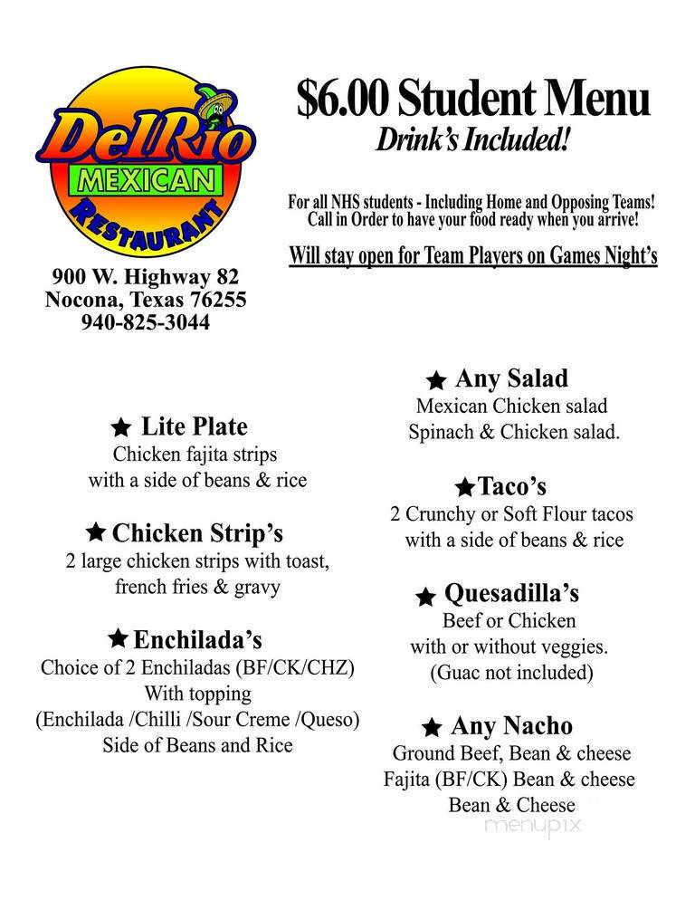 Del Rio Mexican Restaurant - Nocona, TX