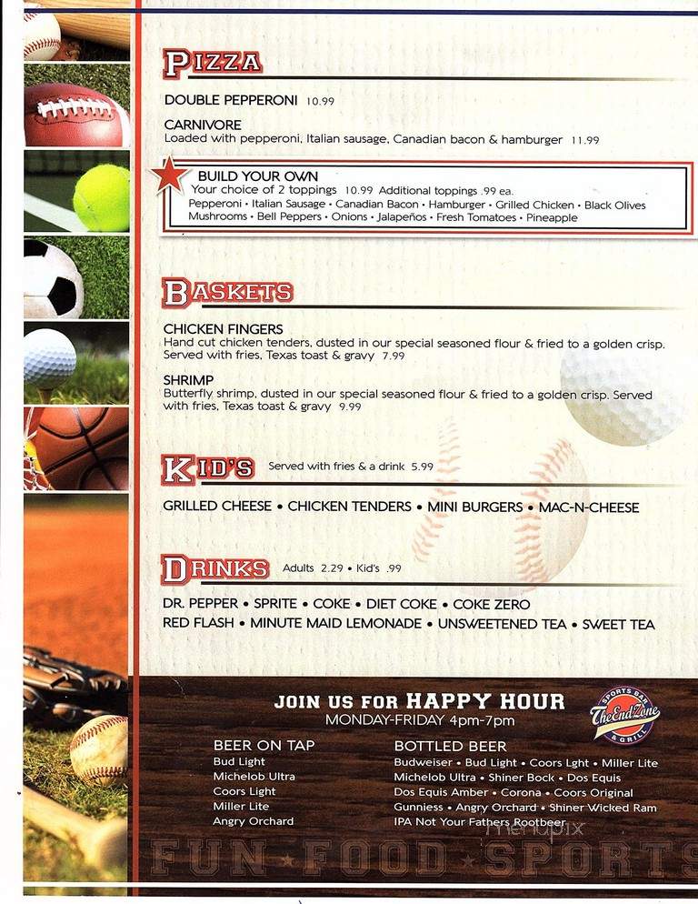 End Zone Sports Grill - Whitney, TX