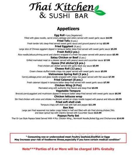 Thai Kitchen and Sushi Bar - Bulverde, TX