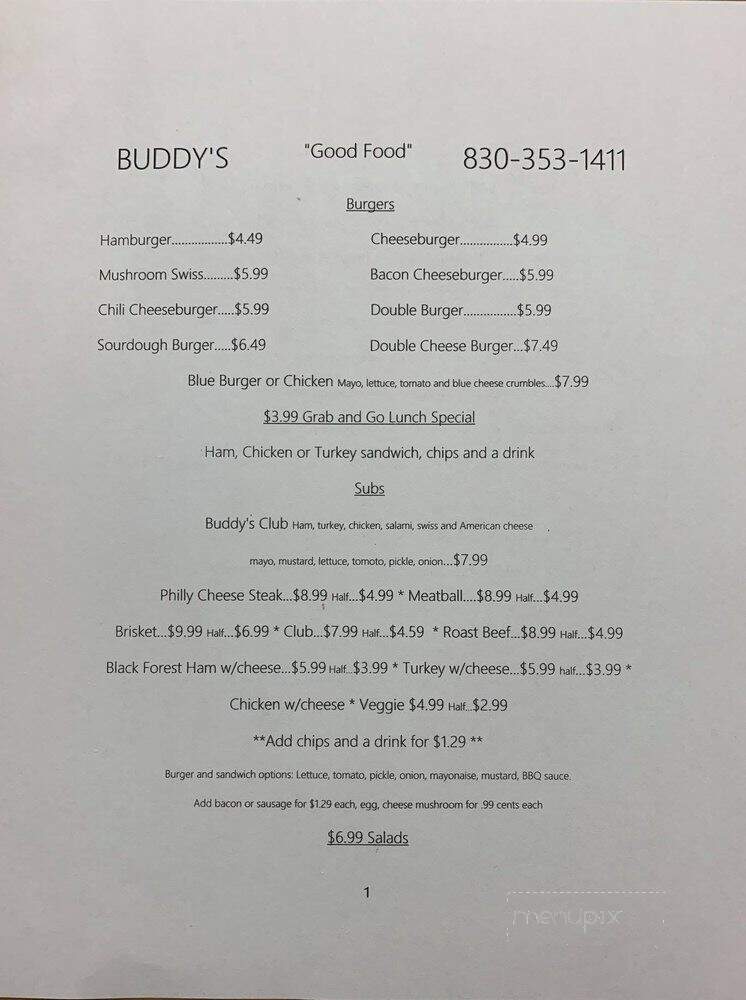 Buddy's - Ingram, TX