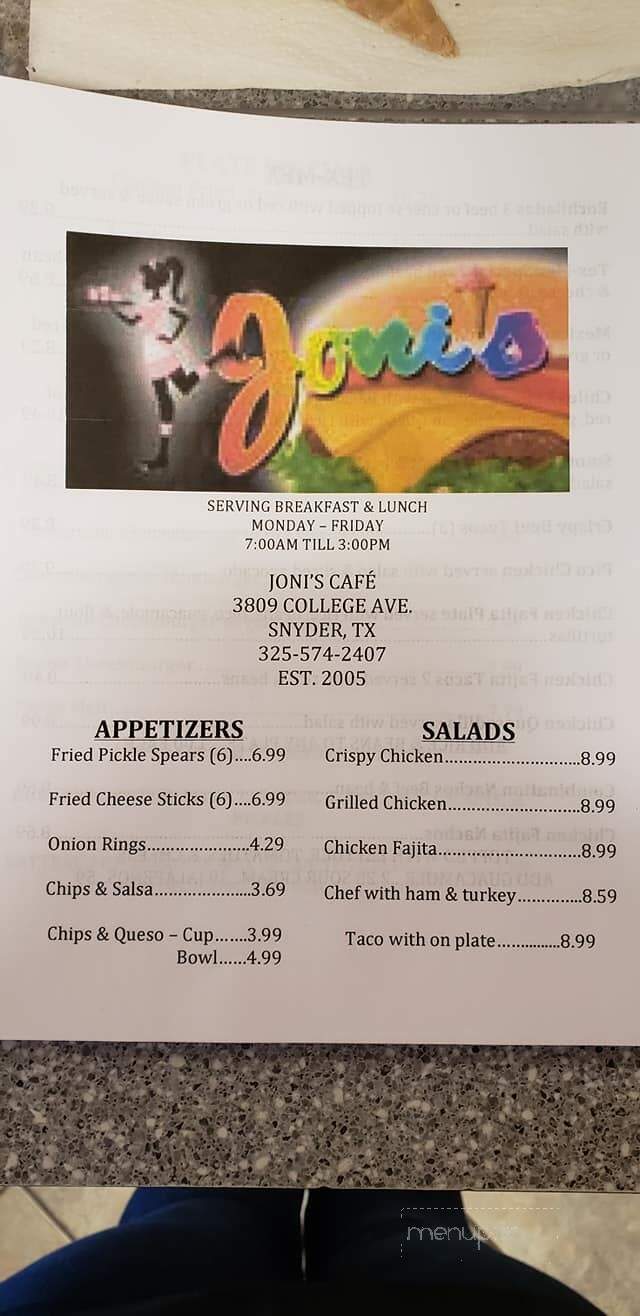 Joni's Cafe - Snyder, TX