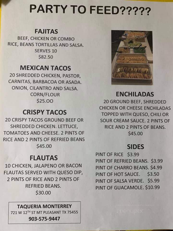 Taqueria Monterrey - Mount Pleasant, TX