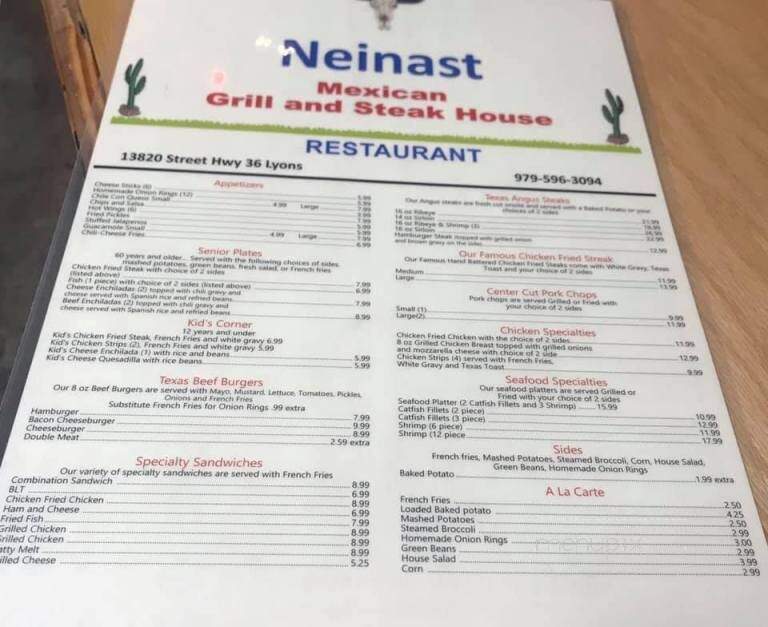 Neinast Restaurants - Somerville, TX