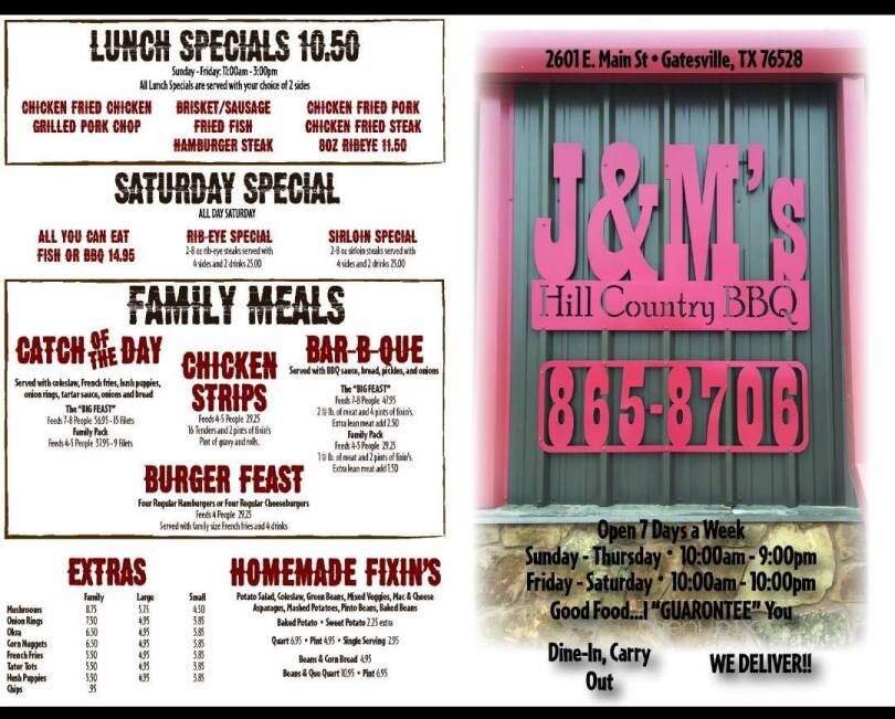 J & M Hill Country Bar-B-Q - Gatesville, TX