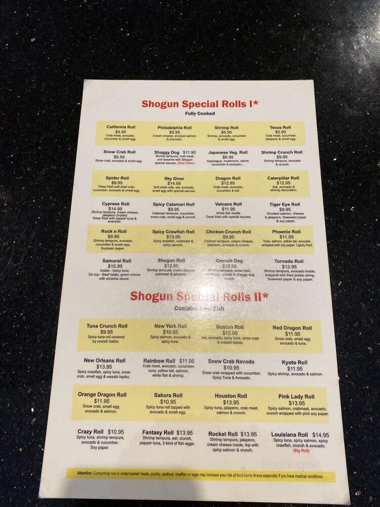 Shogun Japanese Grill & Sushi Bar - Huntsville, TX