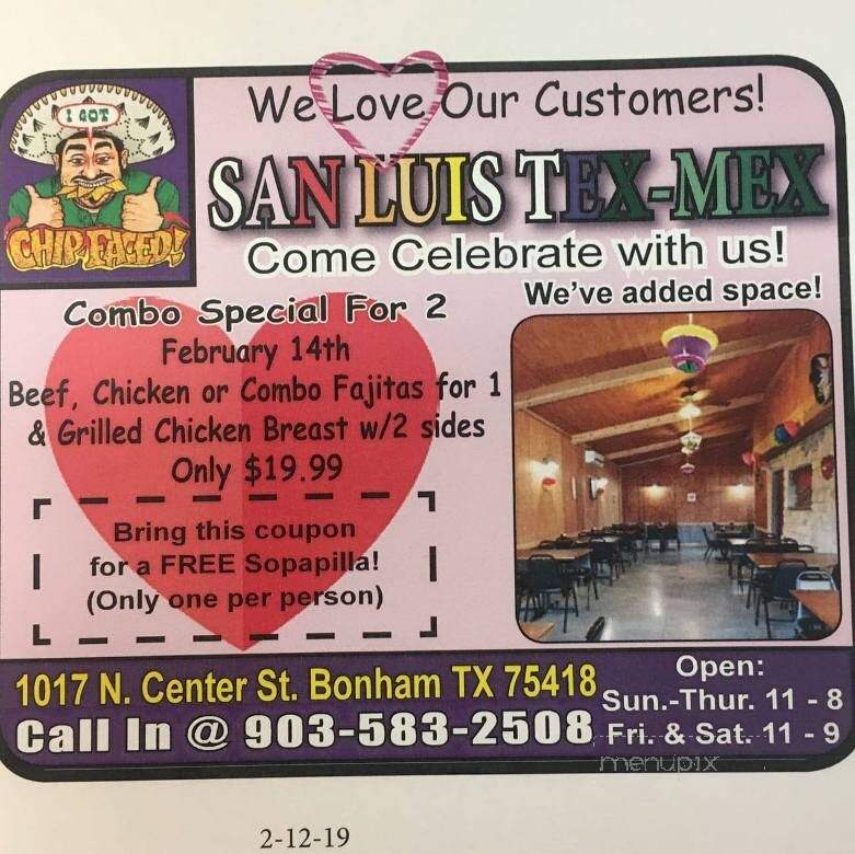 San Luis Tex-Mex - Bonham, TX