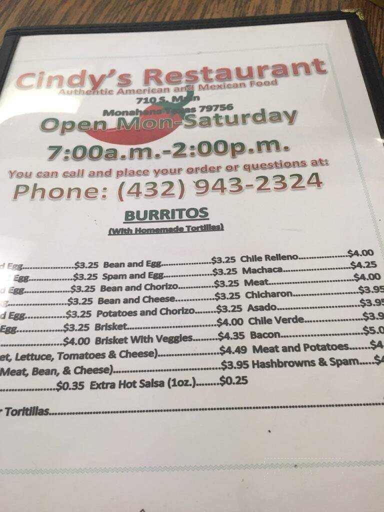 Cindy's Restaurant - Monahans, TX