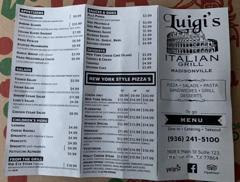 Luigi's Italian Grill - Madisonville, TX