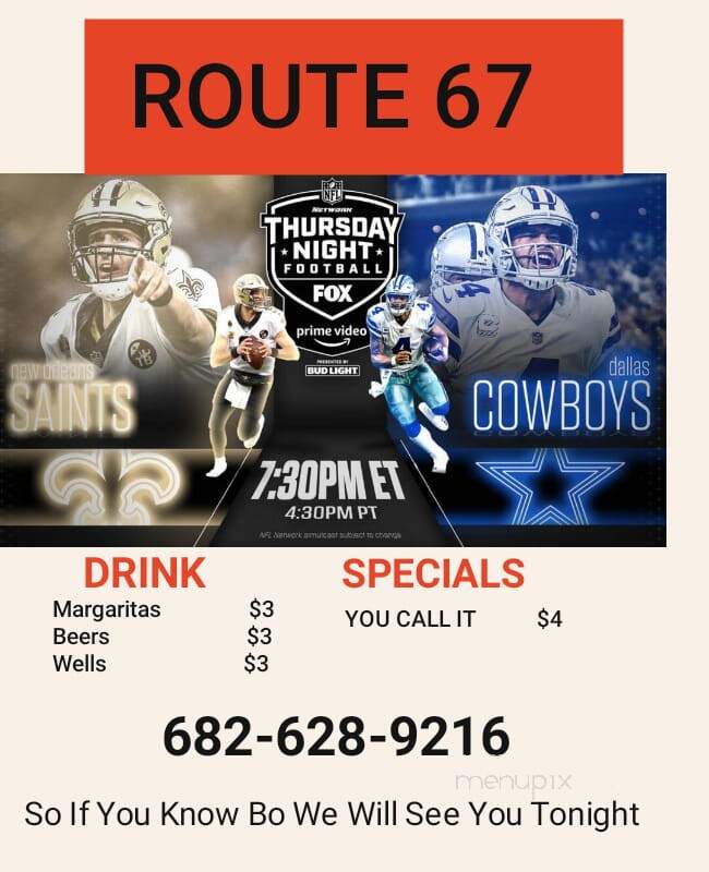 Route 67 Bar and Grill - Alvarado, TX