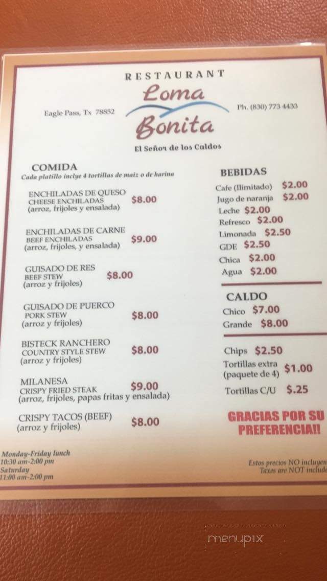 Taqueria Loma Bonita - Eagle Pass, TX