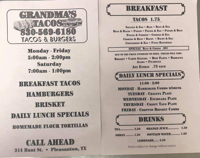 Grandma's Tacos - Pleasanton, TX