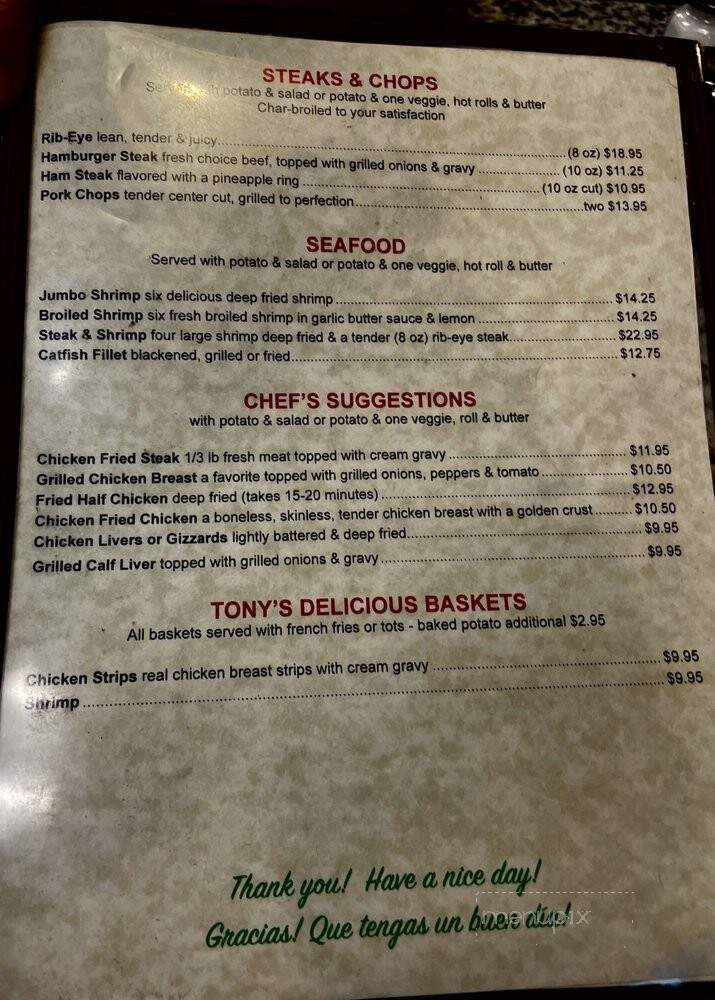Tony's Restaurant - Sealy, TX