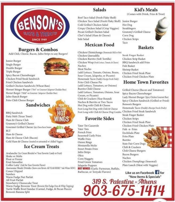 Bensons Eats & Treats - Athens, TX