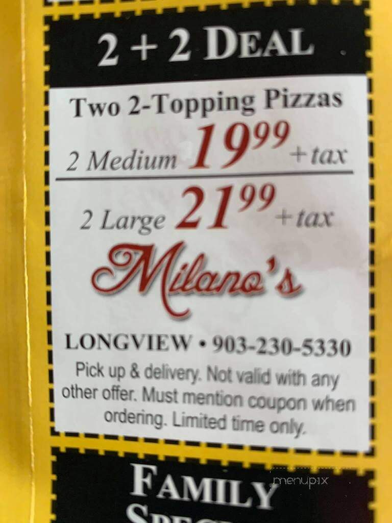 Milano's Pizza - Carthage, TX