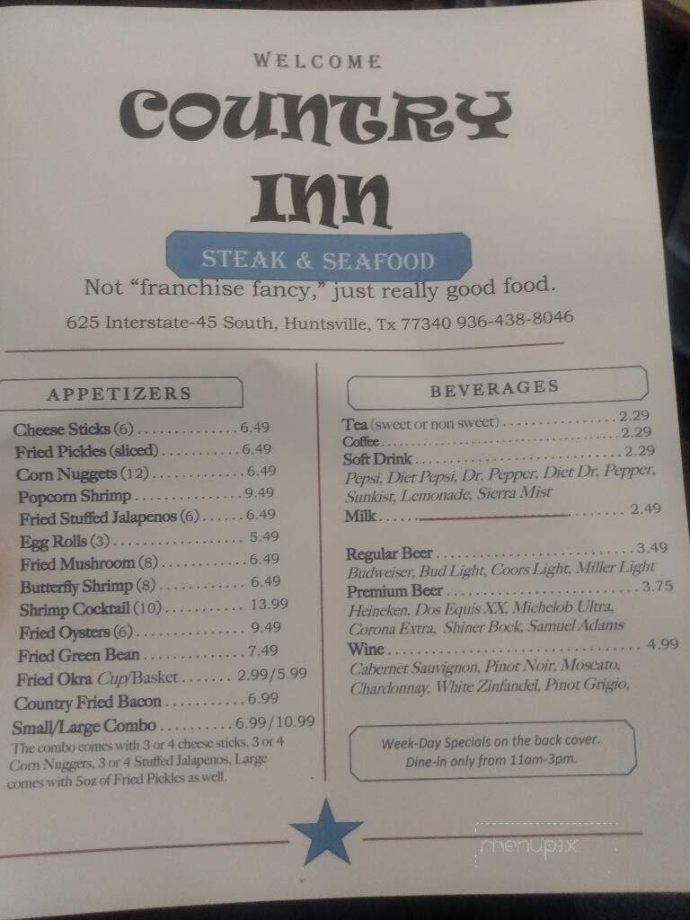 Country Inn Steak & Seafood - Huntsville, TX