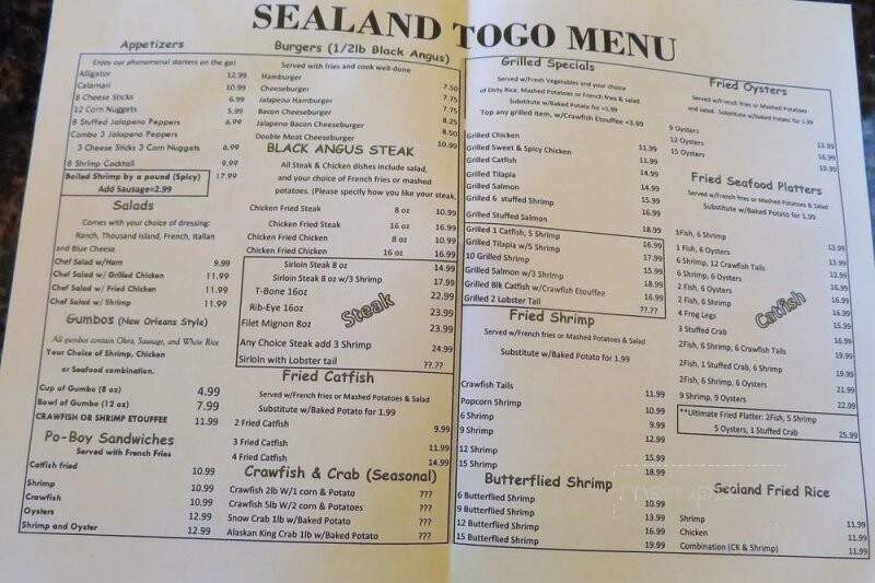 Sealand Steak and Seafood - Brenham, TX