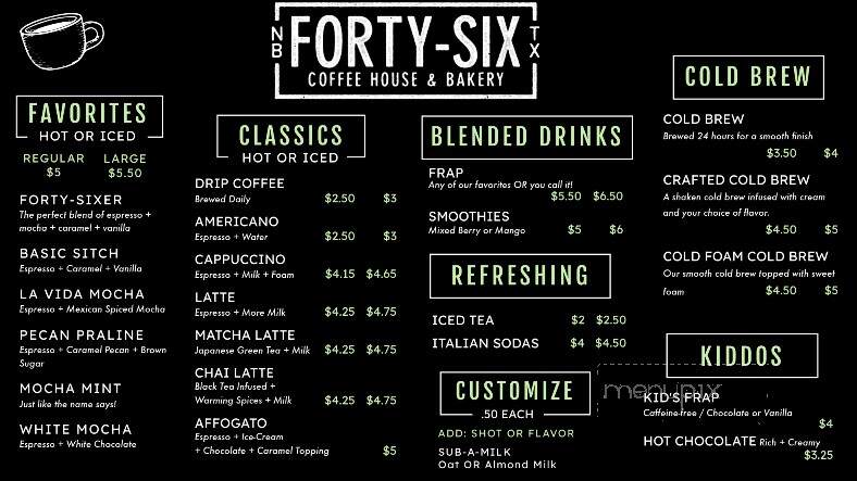 Forty Six Coffee House & Bakery - New Braunfels, TX