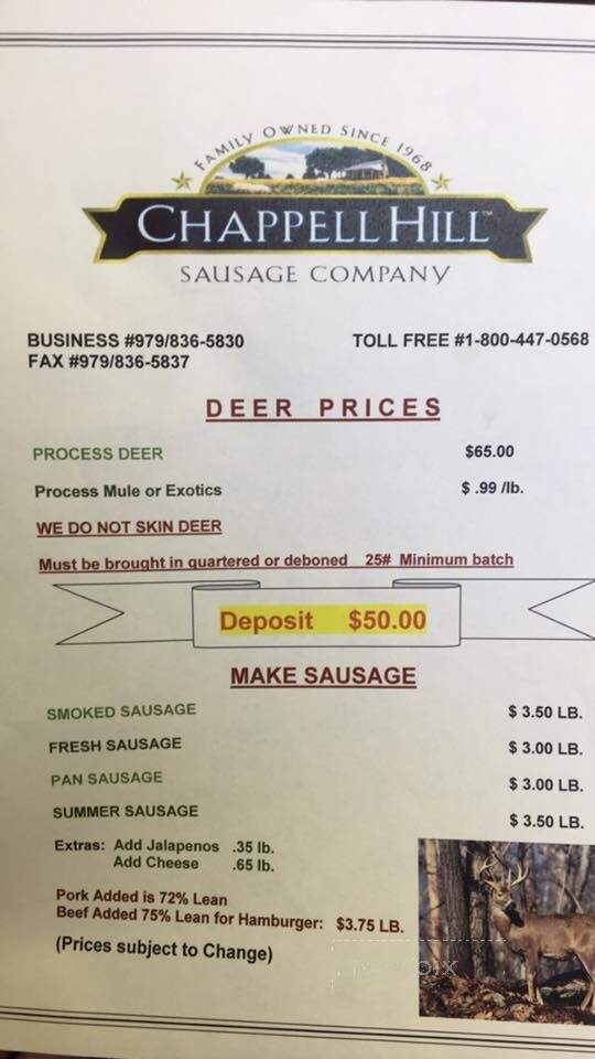 Chappel Hill Sausage Company - Chappell Hill, TX