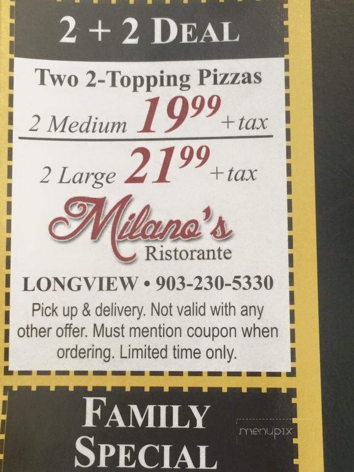 Milano's Family Restaurant - Longview, TX