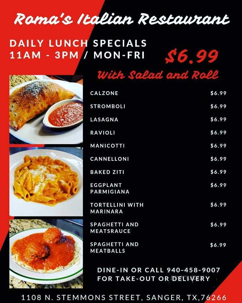 Romas Italian Restaurant - Sanger, TX