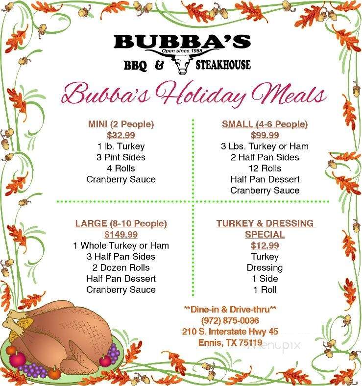 Bubba's Bar-B-Q & Steakhouse - Ennis, TX