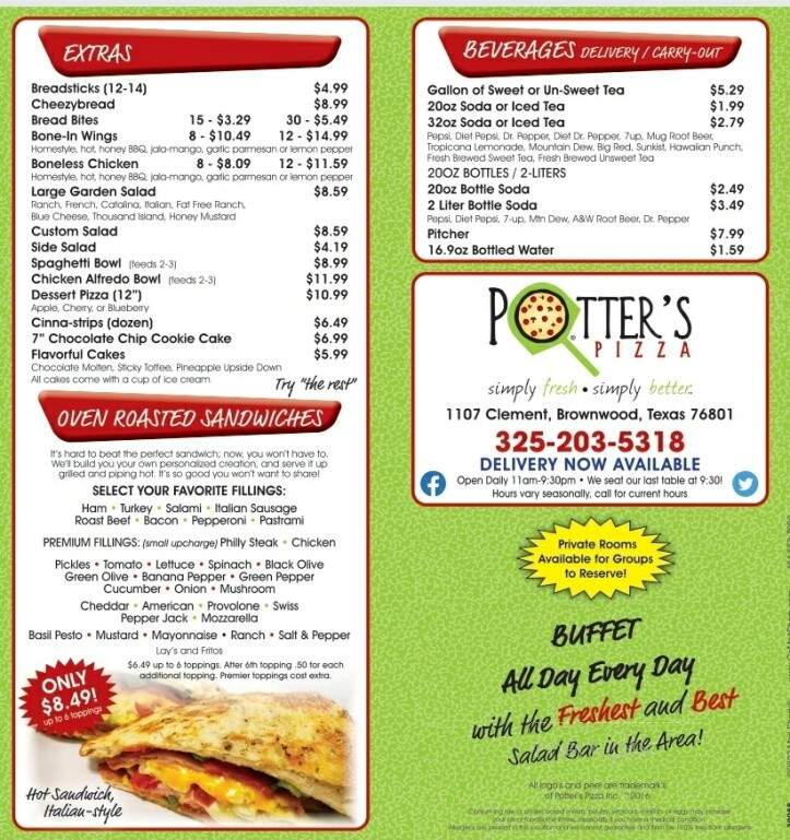 Potter's Pizza - Brownwood, TX