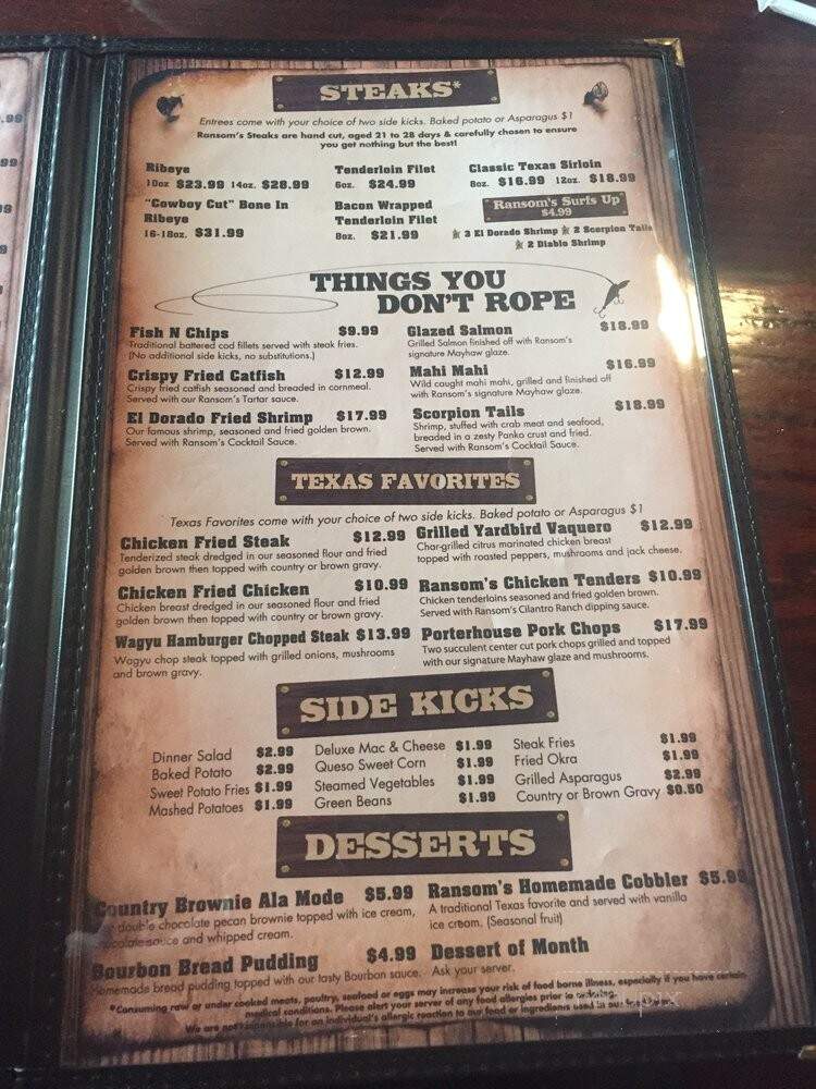 Ransom's Steakhouse - Montgomery, TX