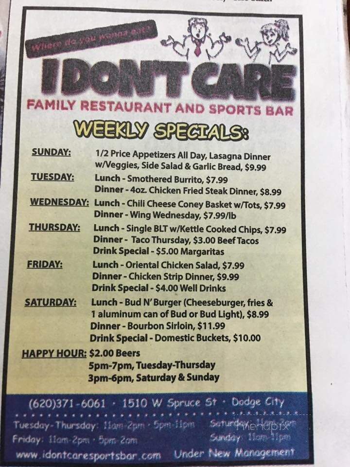 I Don't Care Family Restaurant - Dodge City, KS