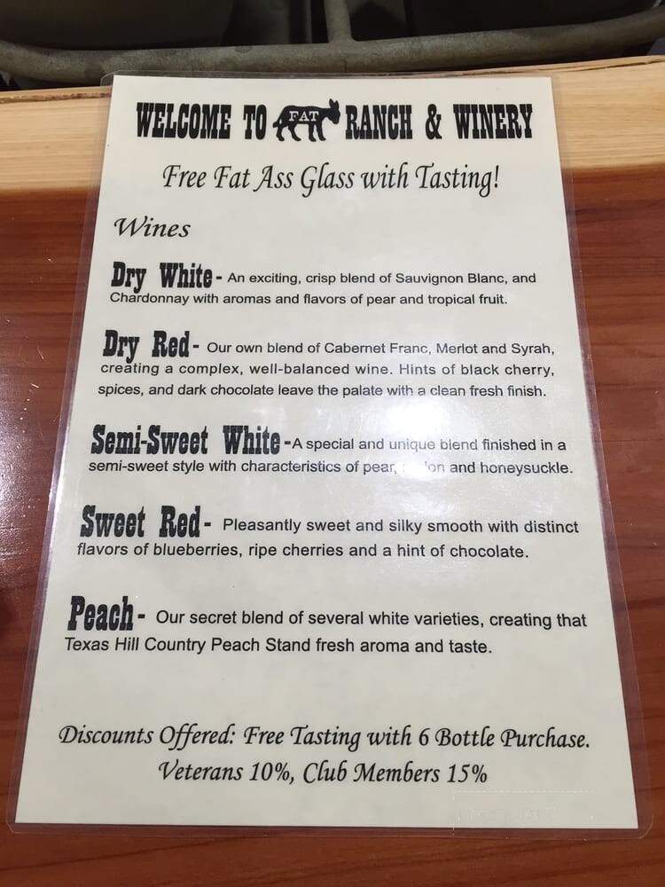 Fat Ass Winery Tasting Room - Fredericksburg, TX