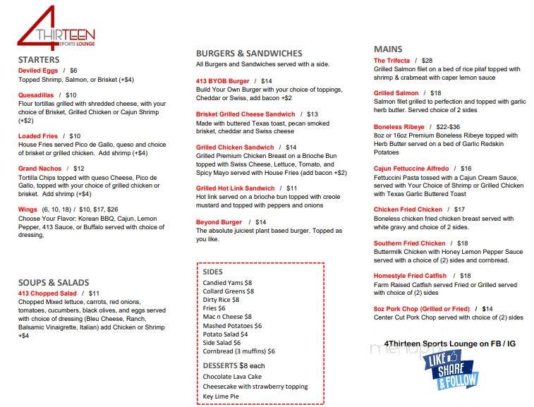 4Thirteen Kitchen and Sports Lounge - Lewisville, TX