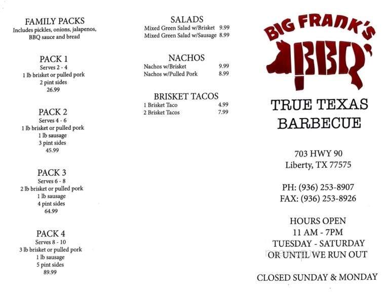 Big Frank's BBQ - Liberty, TX