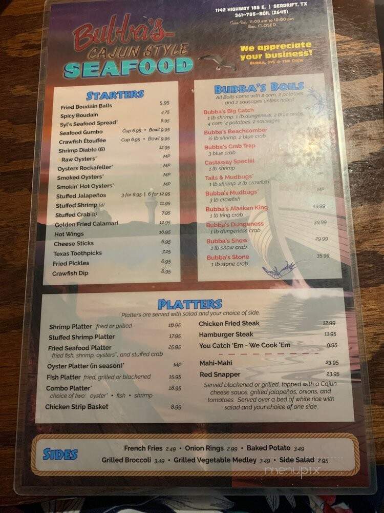 Bubba's Cajun Style Seafood - Seadrift, TX