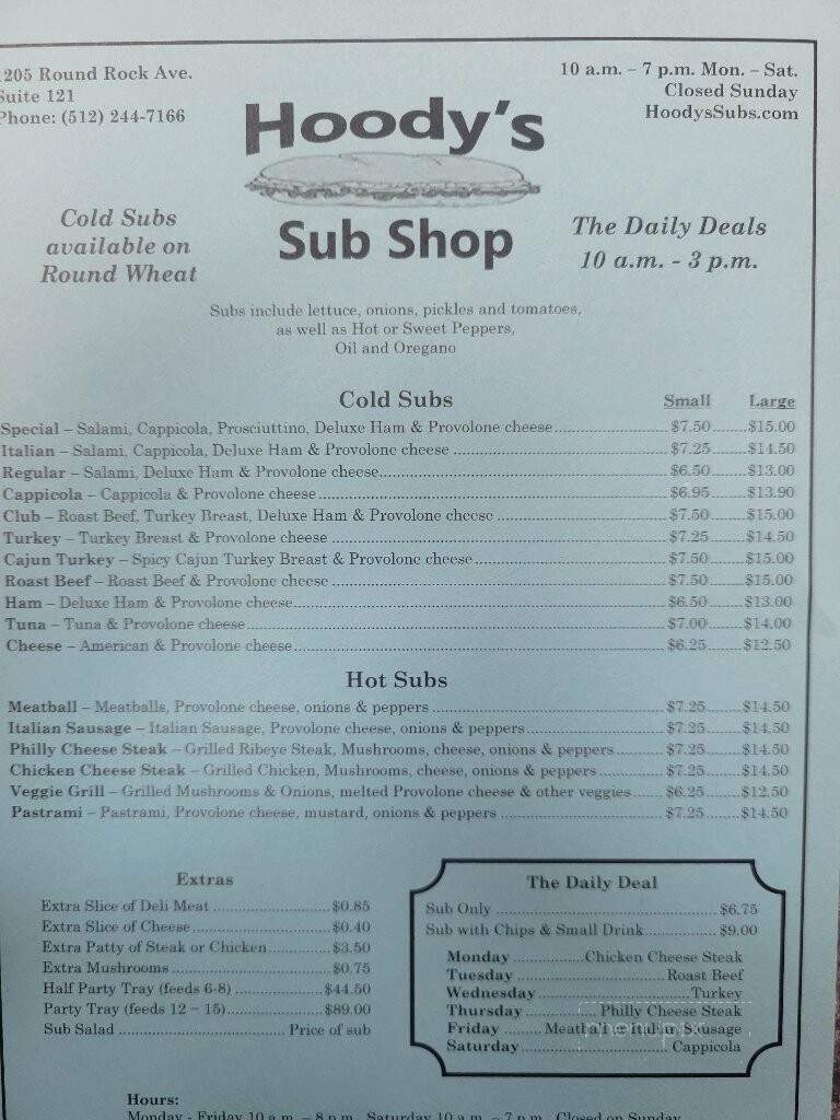 Hoody's Sub Shop - Round Rock, TX