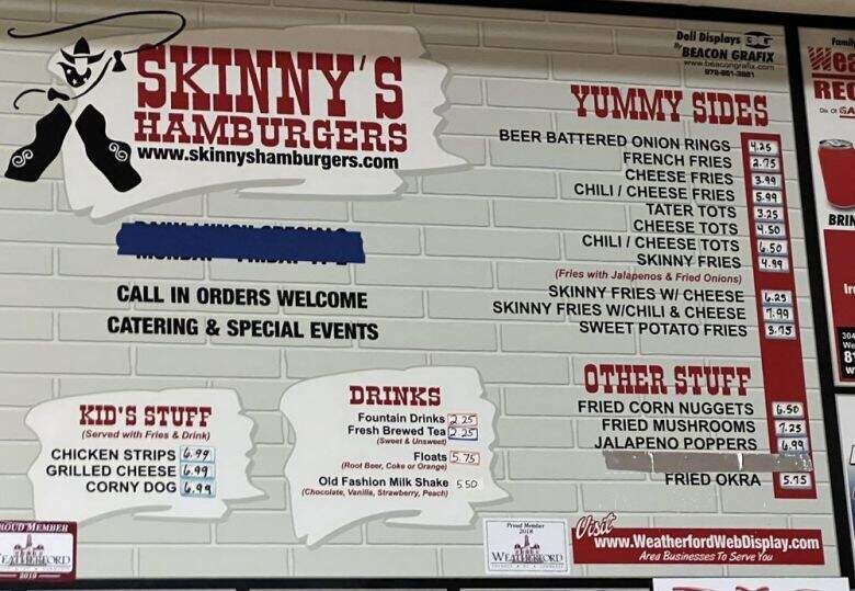 Skinny's Hamburgers - Weatherford, TX