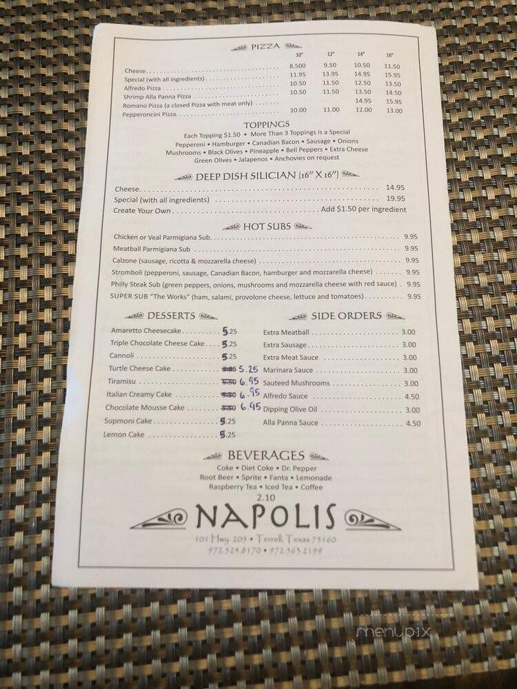 Napolis Italian Restaurant - Terrell, TX