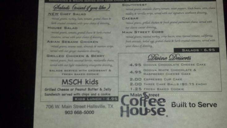 Main Street Coffee House - Hallsville, TX