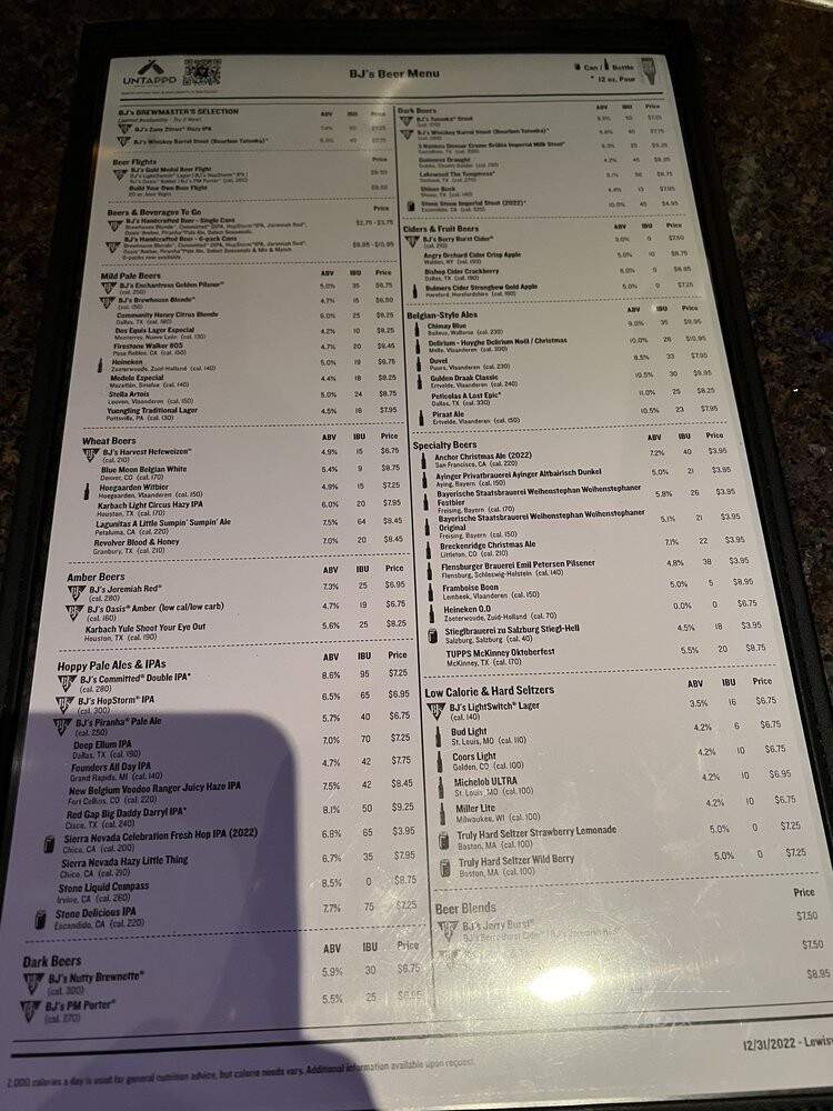 B J's Restaurant & Brewhouse - Lewisville, TX