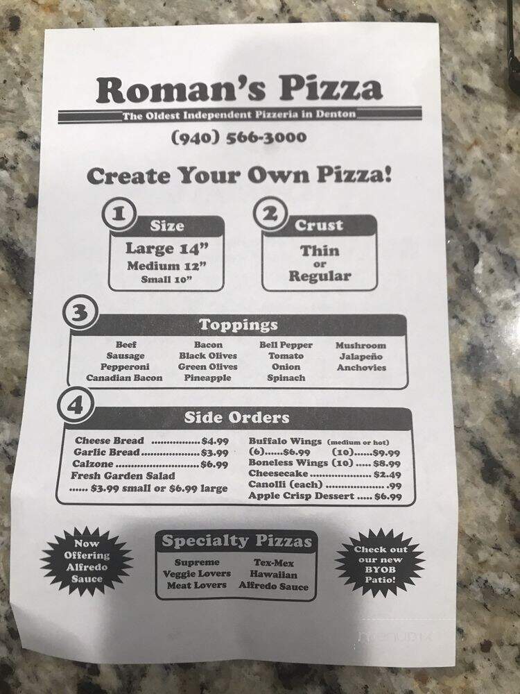 Roman's Pizza - Denton, TX