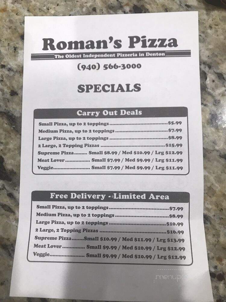 Roman's Pizza - Denton, TX